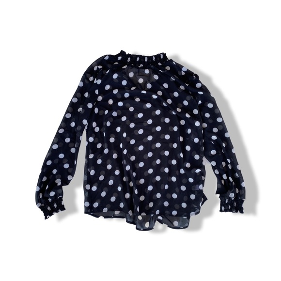 Torrid top long sleeve polka dot blouse - Picture 2 of 4